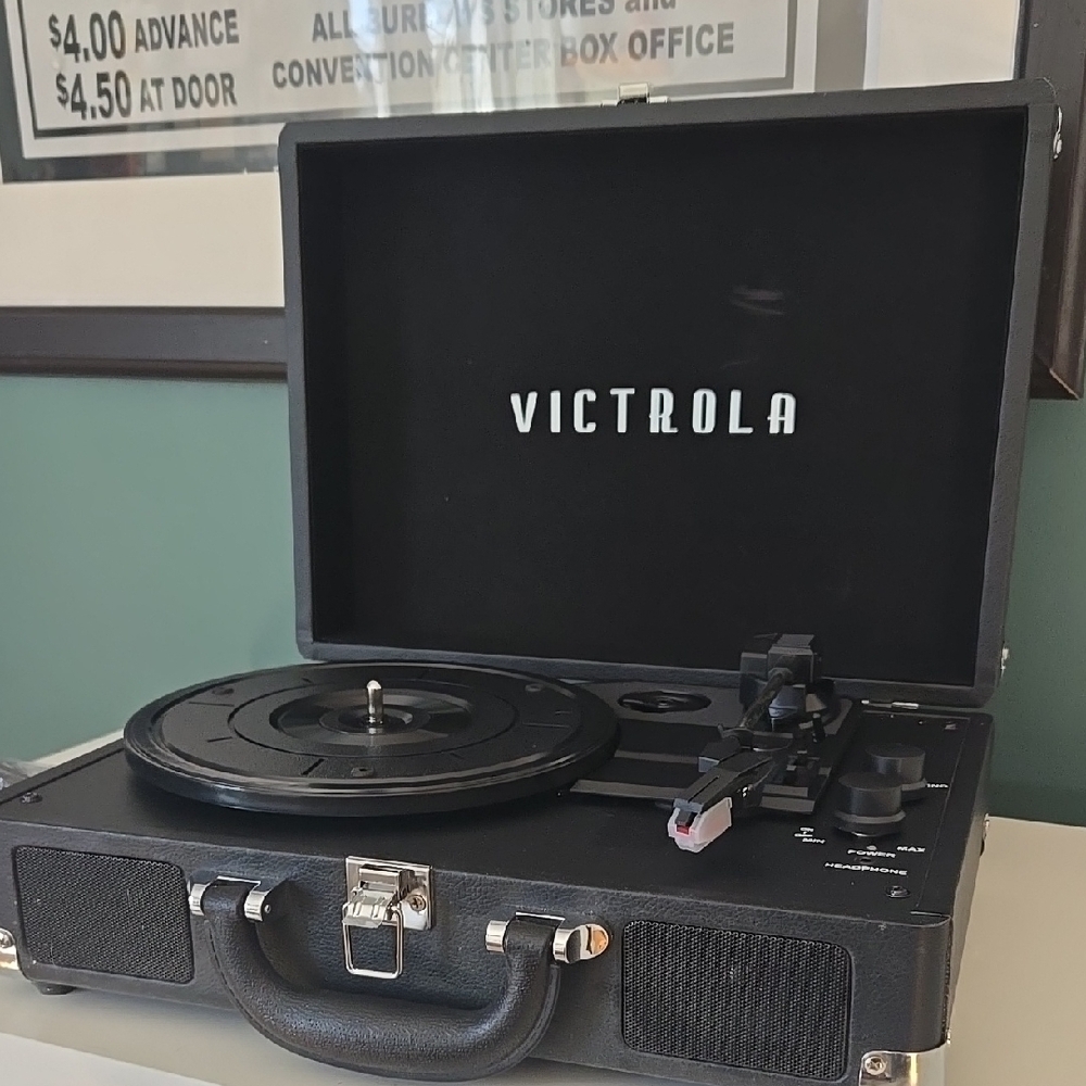 Black Portable Record Player